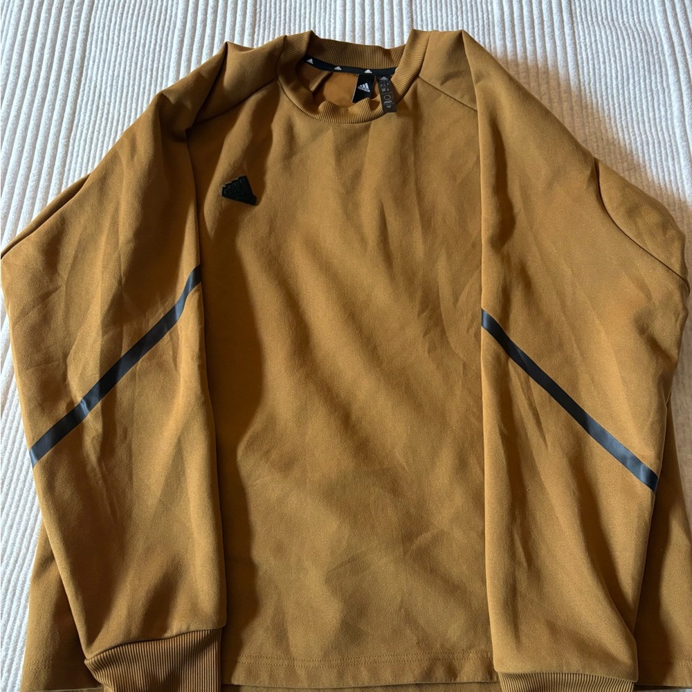 Adidas Mens Designed For Gameday Premium Sweatshirt Bronze Strata - Picture 5 of 5